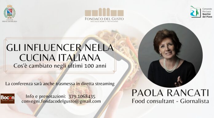 Giovedì 23 marzo, al Fondaco del Gusto di Pieve di Soligo, arriva Paola Rancati, alias Lisa Biondi