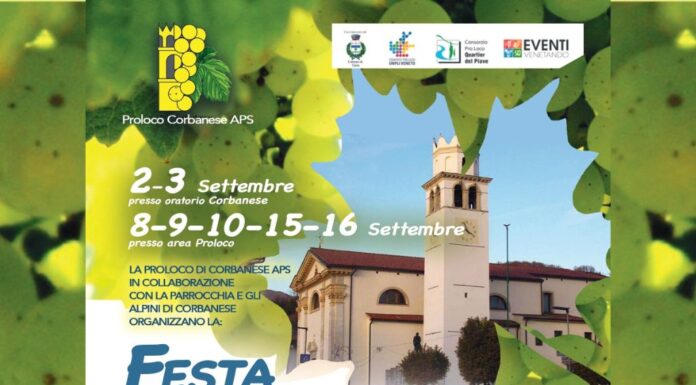 Corbanese di Tarzo: torna la Festa Settembrina dall’8 al 16 settembre